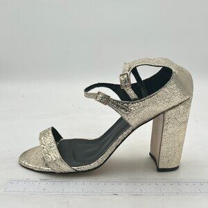 XYD Gold Ankle Strap High Chunky Heel Sandals Open Toe Wedding Dress Shoes